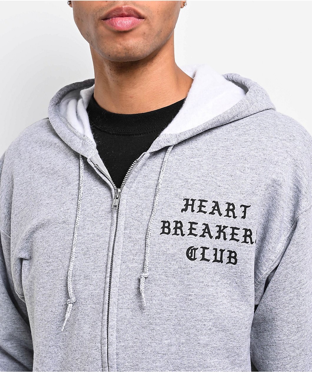 Heartbreakers Club Tears Grey Zip Hoodie