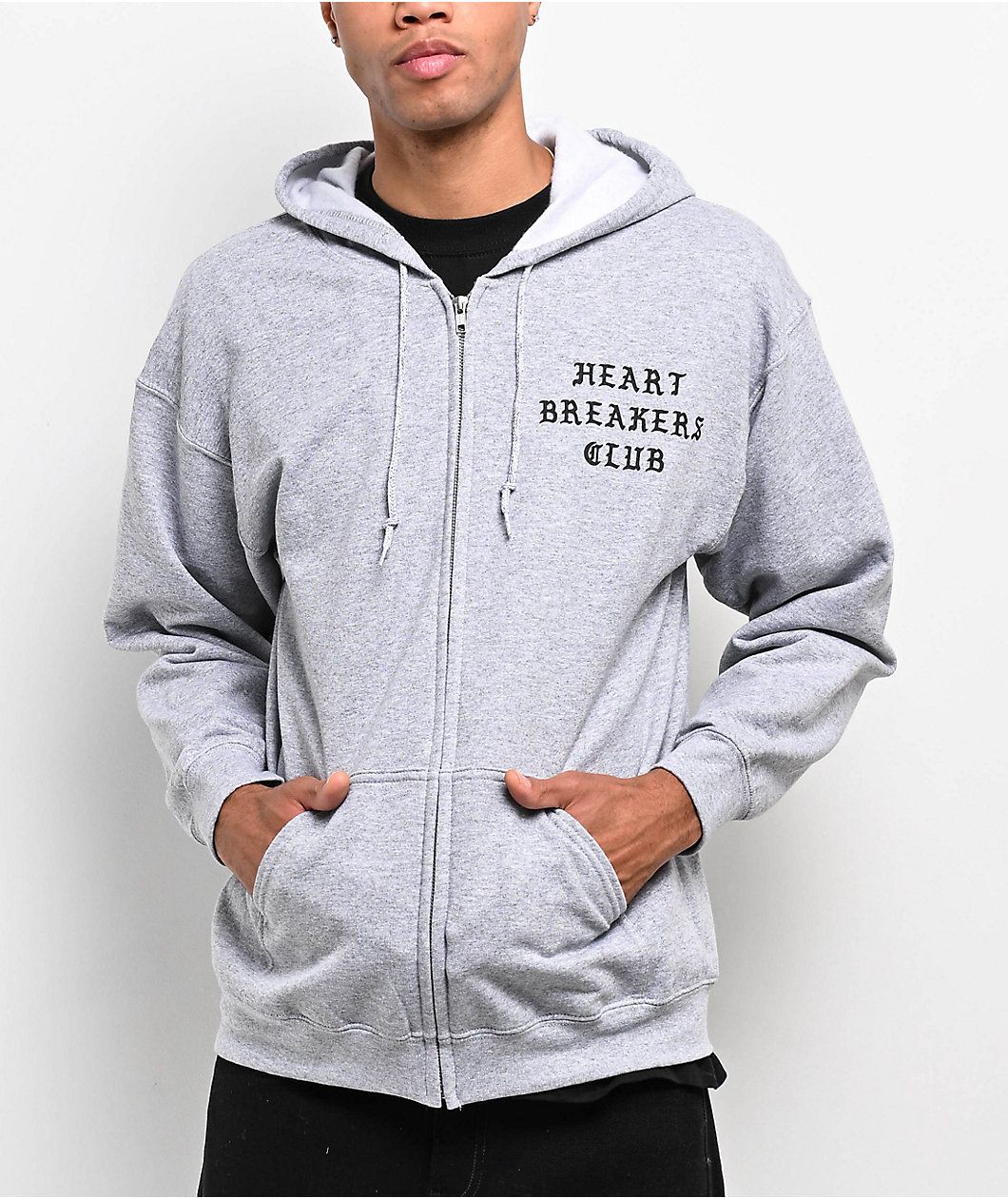 Heartbreakers Club Tears Grey Zip Hoodie