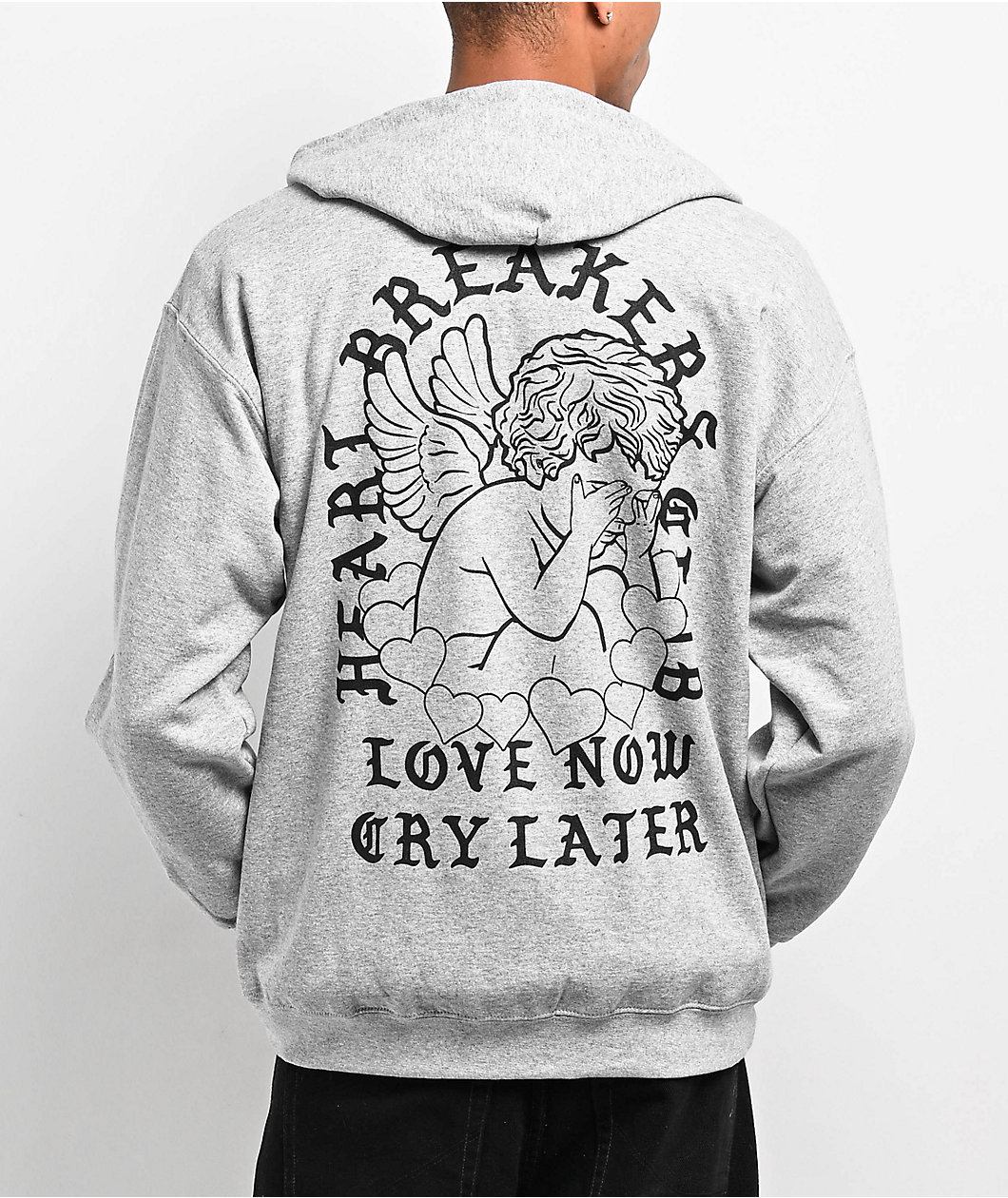 Heartbreakers Club Tears Grey Zip Hoodie