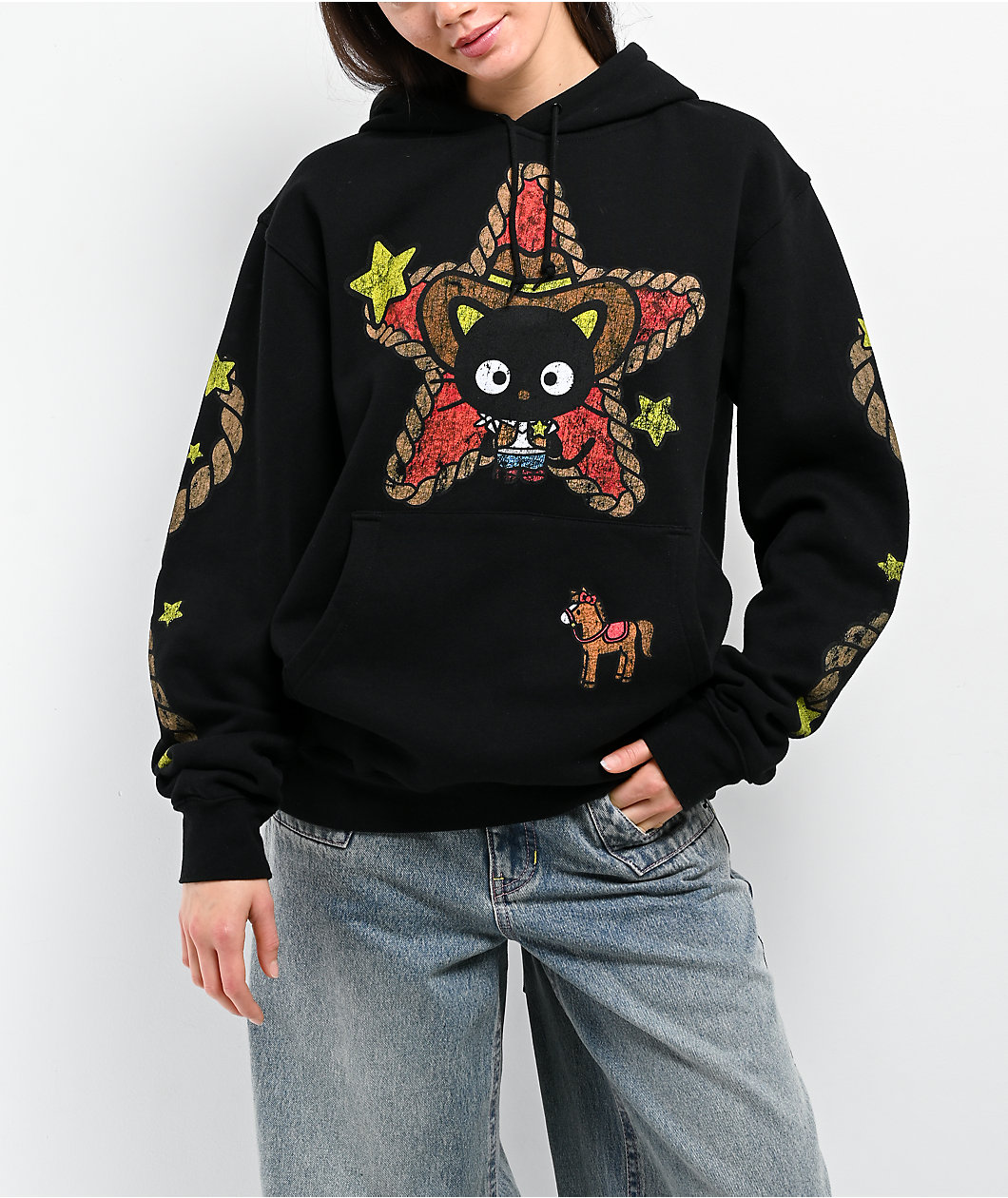Hello Kitty® & Friends | A.LAB Chococat™ Cowgirl Black Hoodie