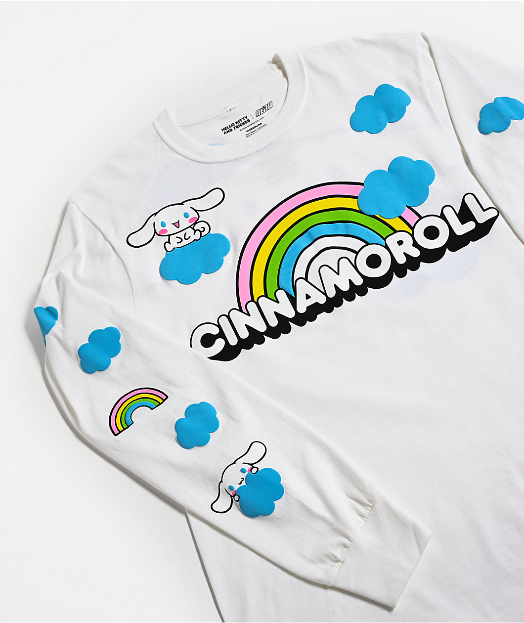 Hello Kitty® & Friends | A.LAB Cinnamoroll™ Over The Rainbow White Long Sleeve T-Shirt