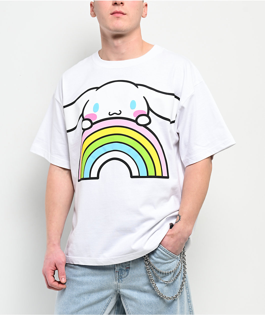 Hello Kitty® & Friends | A.LAB Cinnamoroll™ Over The Rainbow White T-Shirt