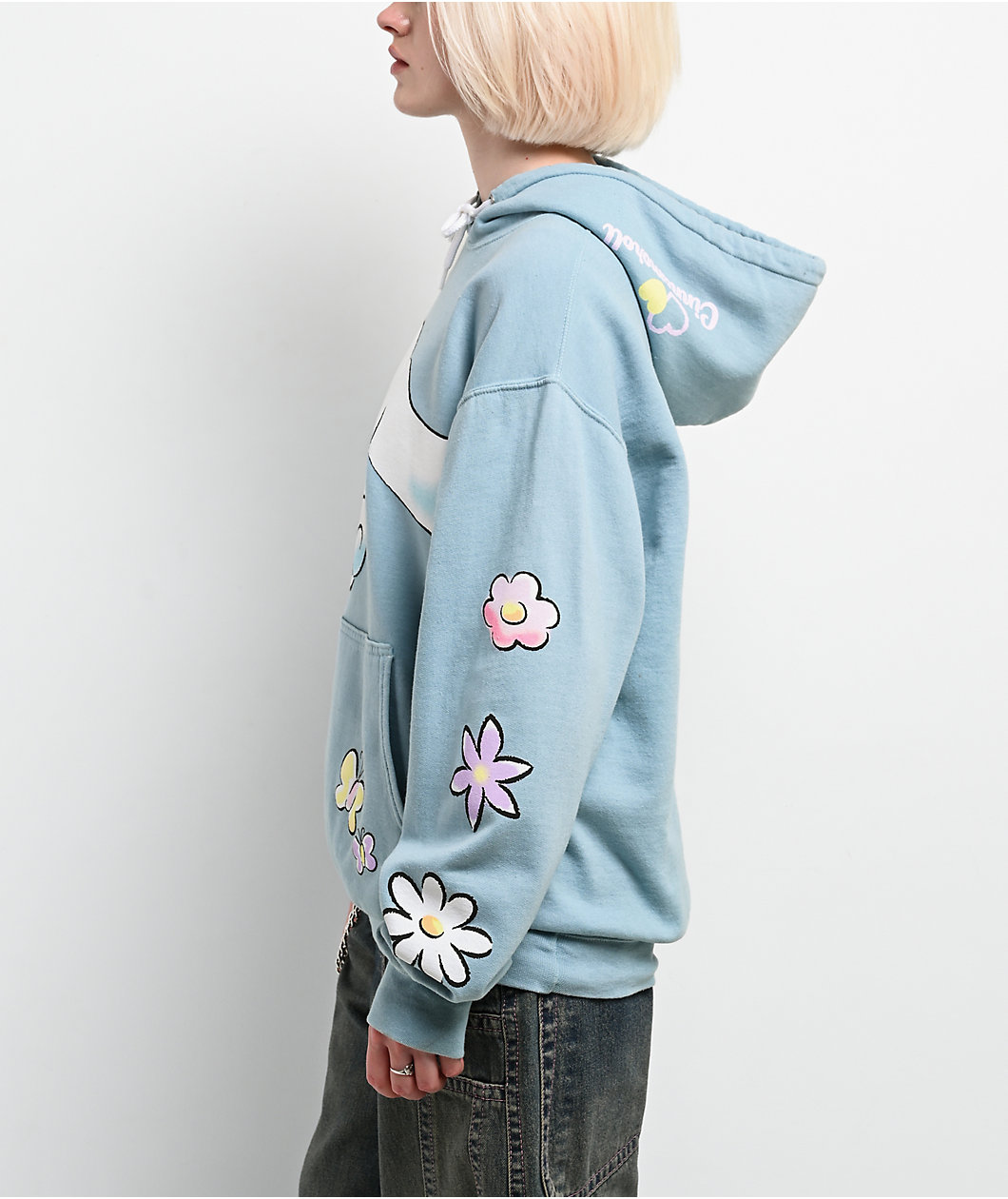 Hello Kitty® & Friends | A.LAB Cinnamoroll™ Pink Ribbon Blue Hoodie