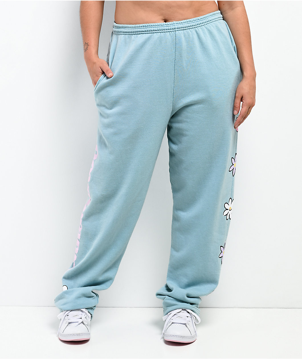 Hello Kitty® & Friends | A.LAB Cinnamoroll™ Pink Ribbon Blue Sweatpants