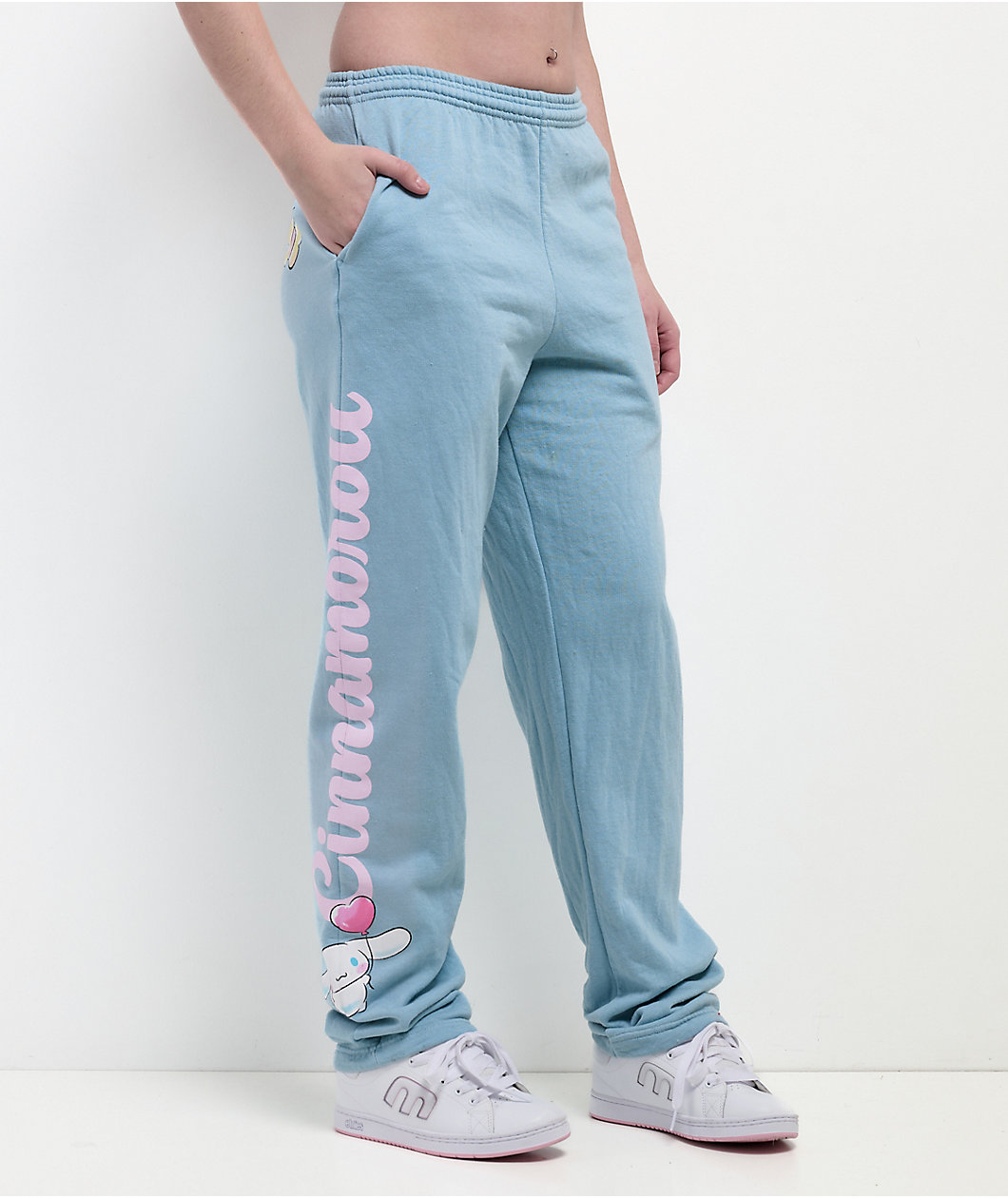 Hello Kitty® & Friends | A.LAB Cinnamoroll™ Pink Ribbon Blue Sweatpants