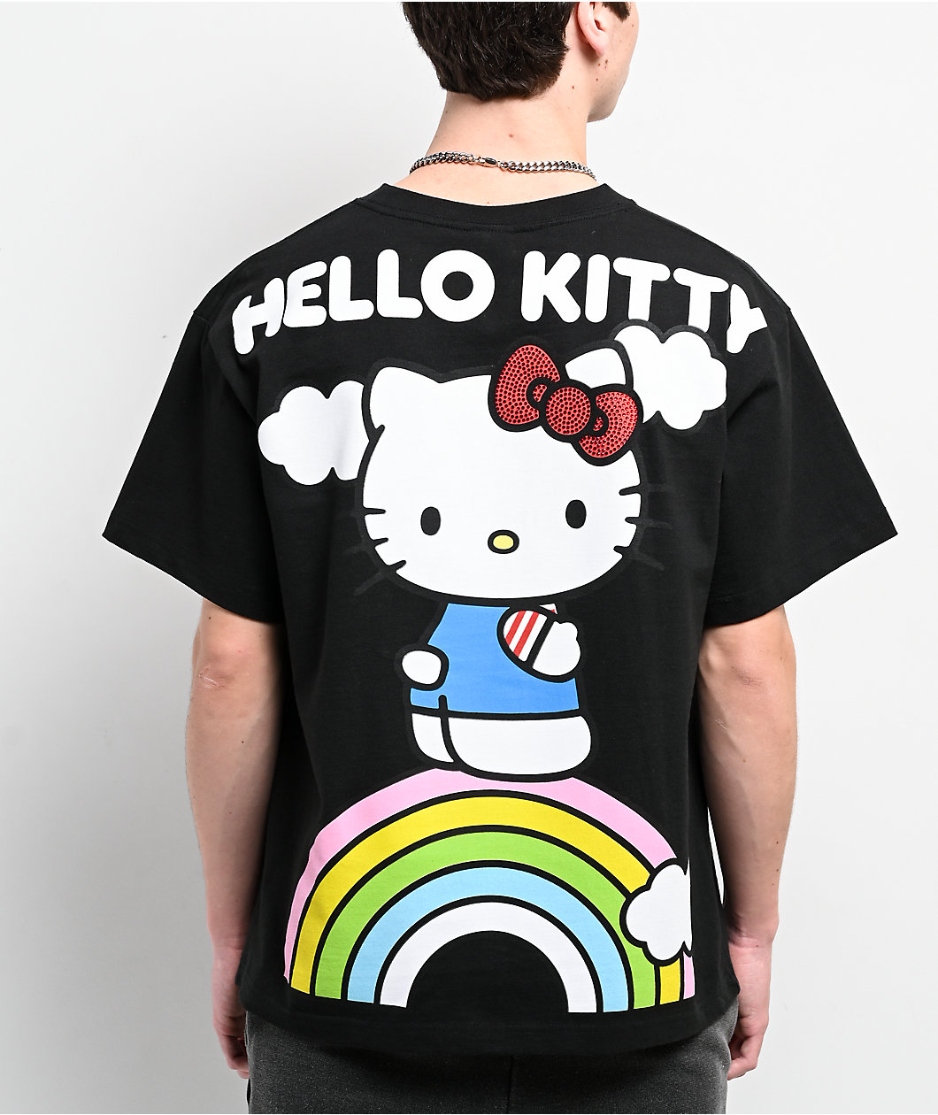 Hello Kitty® & Friends | A.LAB Hello Kitty Over The Rainbow Black T-Shirt
