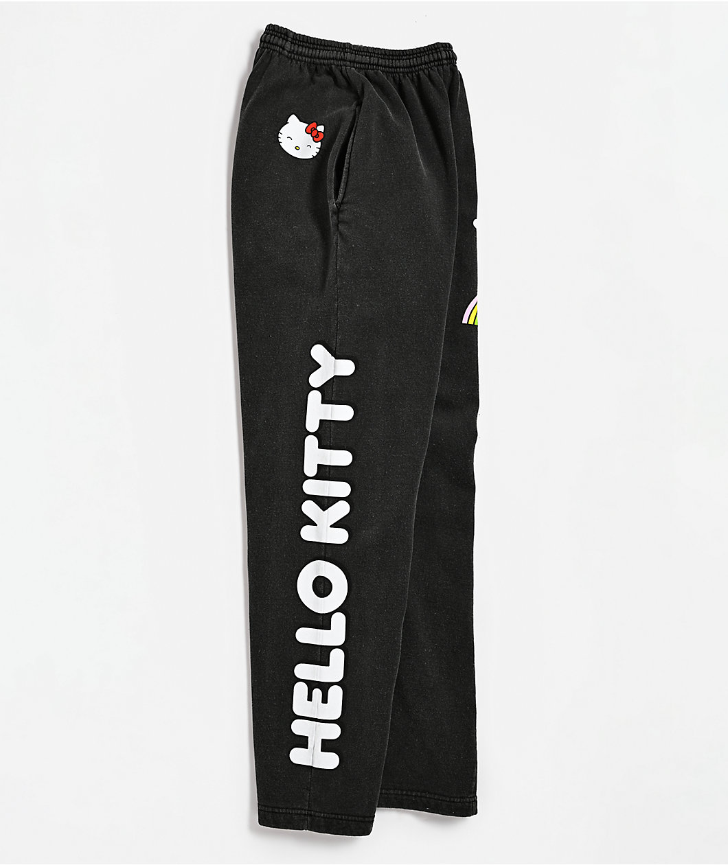 Hello Kitty® & Friends | A.LAB Hello Kitty Over The Rainbow Black Wash Sweatpants