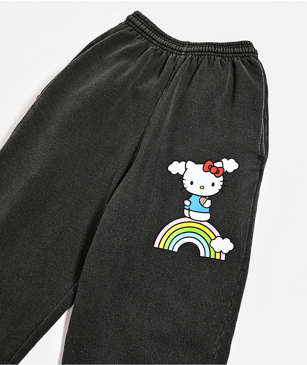 Hello Kitty® & Friends | A.LAB Hello Kitty Over The Rainbow Black Wash Sweatpants