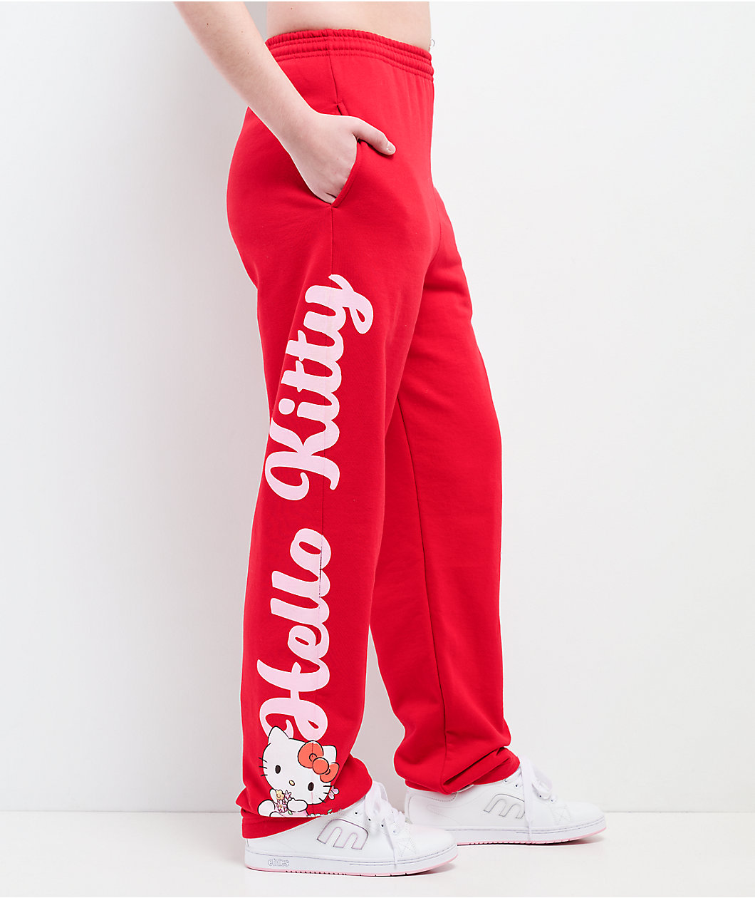 Hello Kitty® & Friends | A.LAB Hello Kitty Pink Ribbon Red Sweatpants