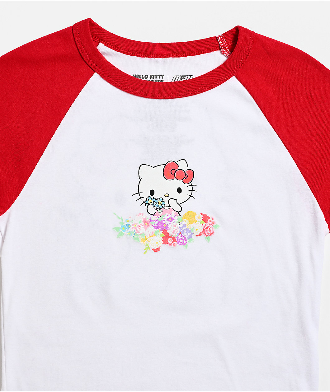 Hello Kitty® & Friends | A.LAB Hello Kitty Pink Ribbon White & Red Crop T-Shirt