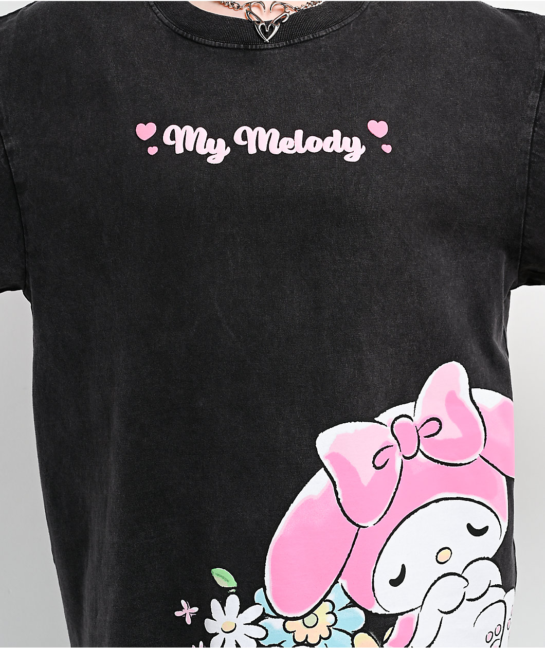 Hello Kitty® & Friends | A.LAB My Melody™ Pink Ribbon Black T-Shirt