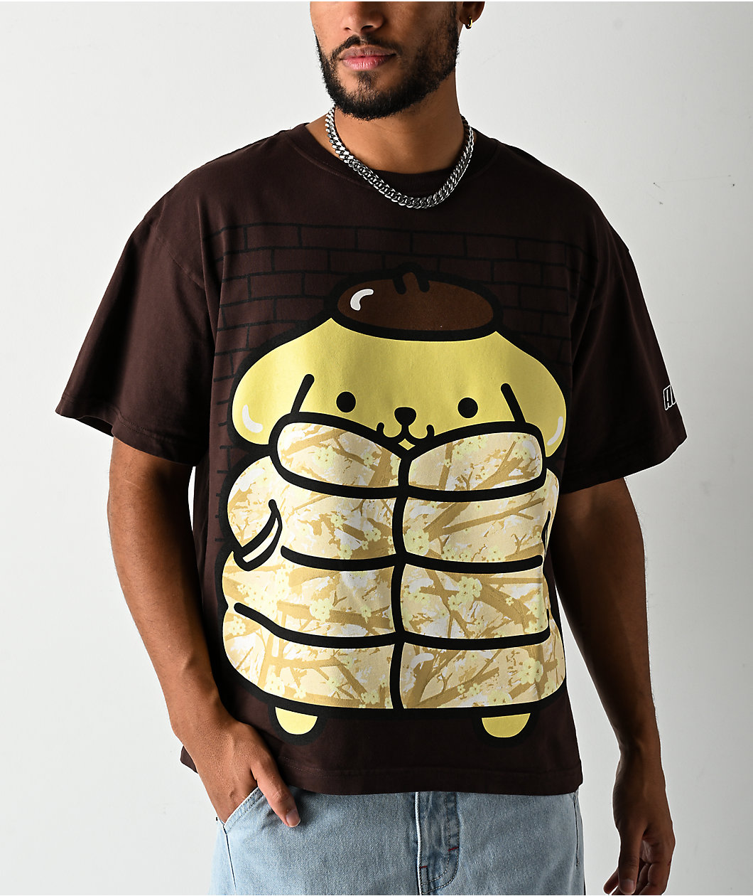 Hello Kitty® & Friends | A.LAB Pompompurin™ Camo Puffer Brown T-Shirt