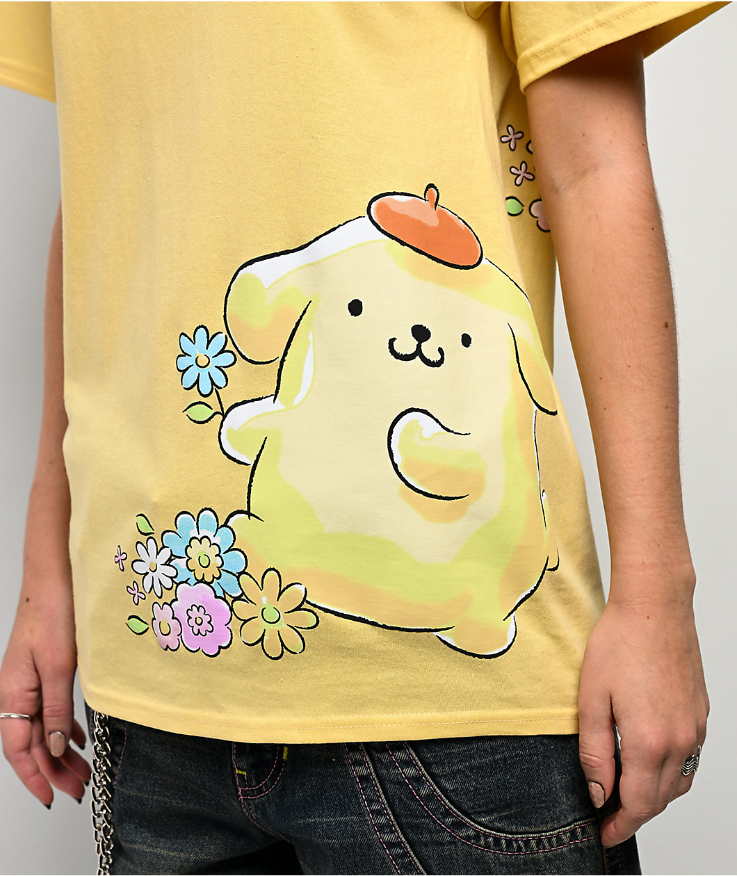 Hello Kitty® & Friends | A.LAB Pompompurin™ Pink Ribbon Yellow T-Shirt