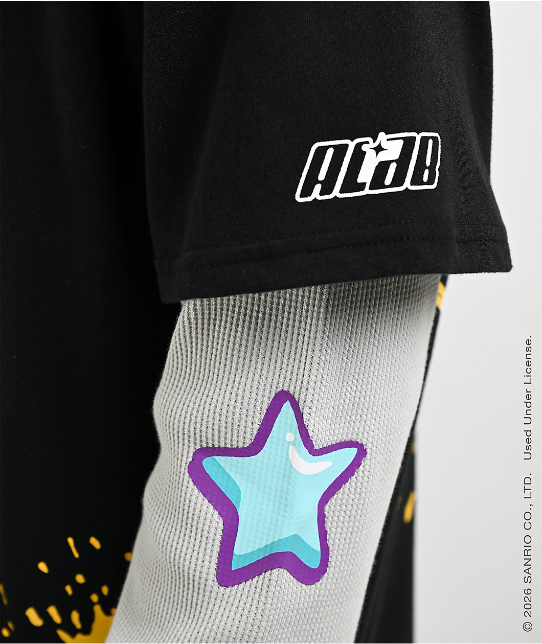 Hello Kitty® And Friends | A.LAB Kuromi™ Tokyo Skate Black & Grey 2fer Long Sleeve T-Shirt