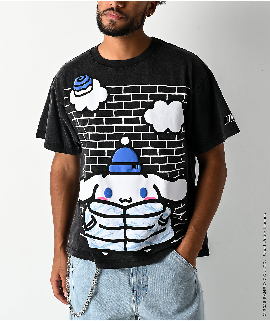 Hello Kitty® and Friends | A.LAB Cinnamoroll™ Camo Puffer Vintage Black T-Shirt