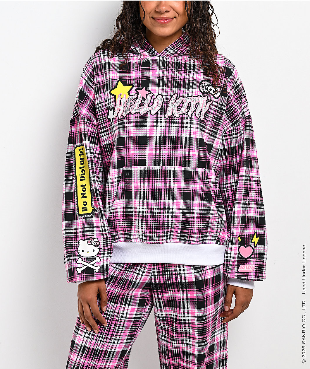 Hello Kitty® and Friends | A.LAB Hello Kitty® Punkyfun Pink Plaid Hoodie