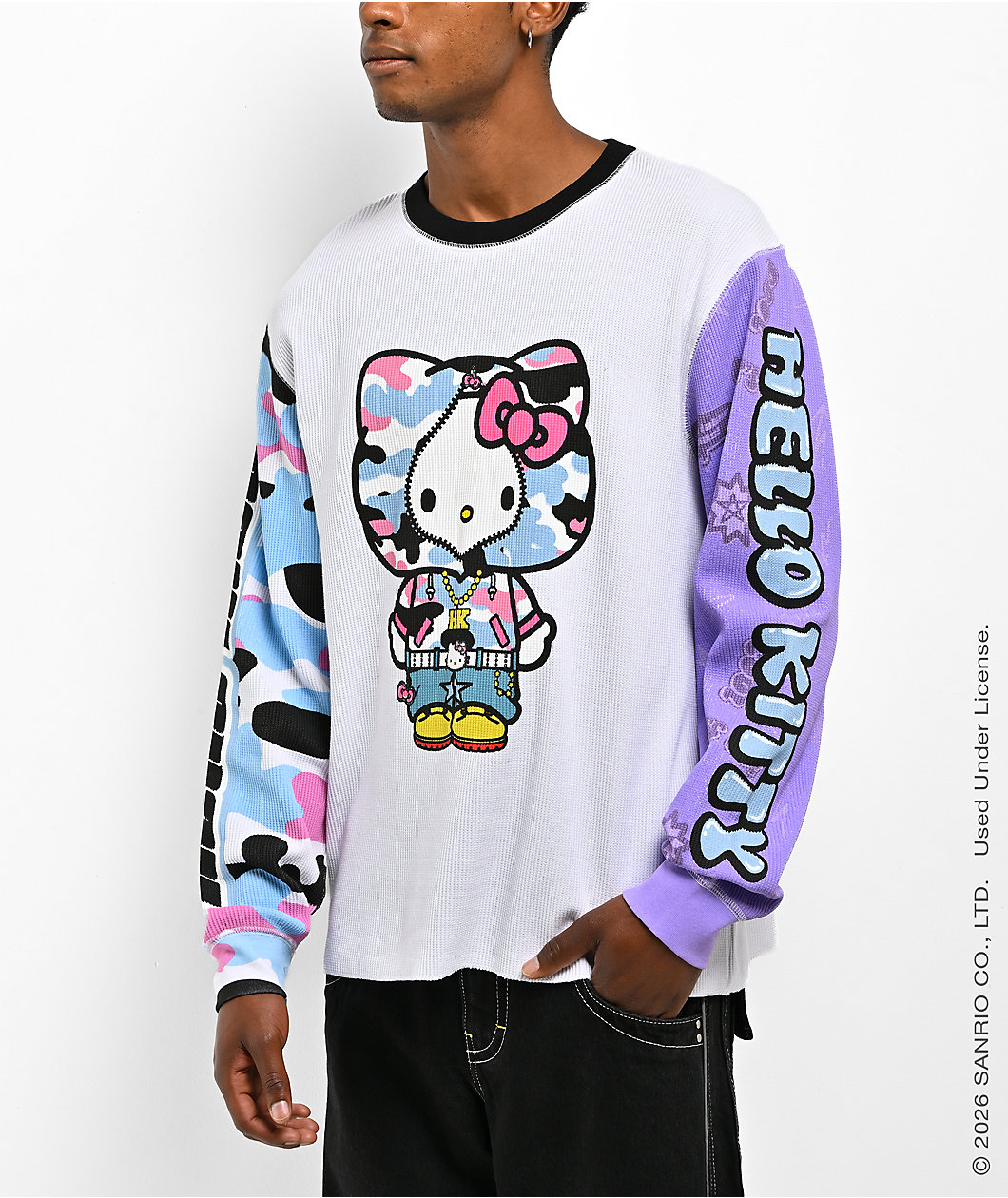 Hello Kitty® and Friends | A.LAB Hello Kitty® Street Rave White Thermal Long Sleeve T-Shirt