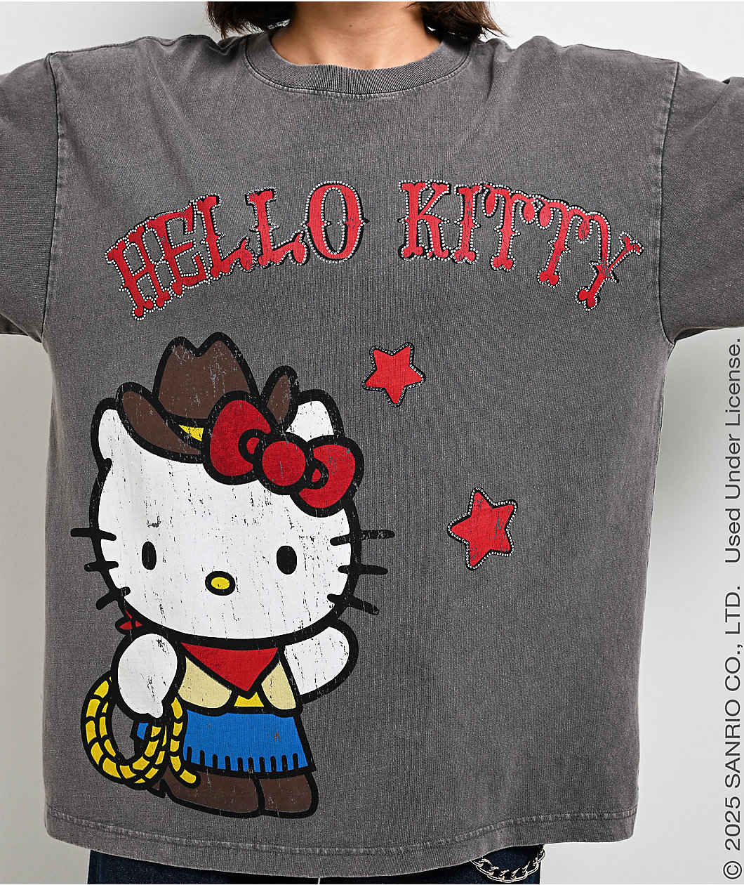 Hello Kitty® and Friends | A.LAB Hello Kitty Cowgirl Vintage Grey T-Shirt