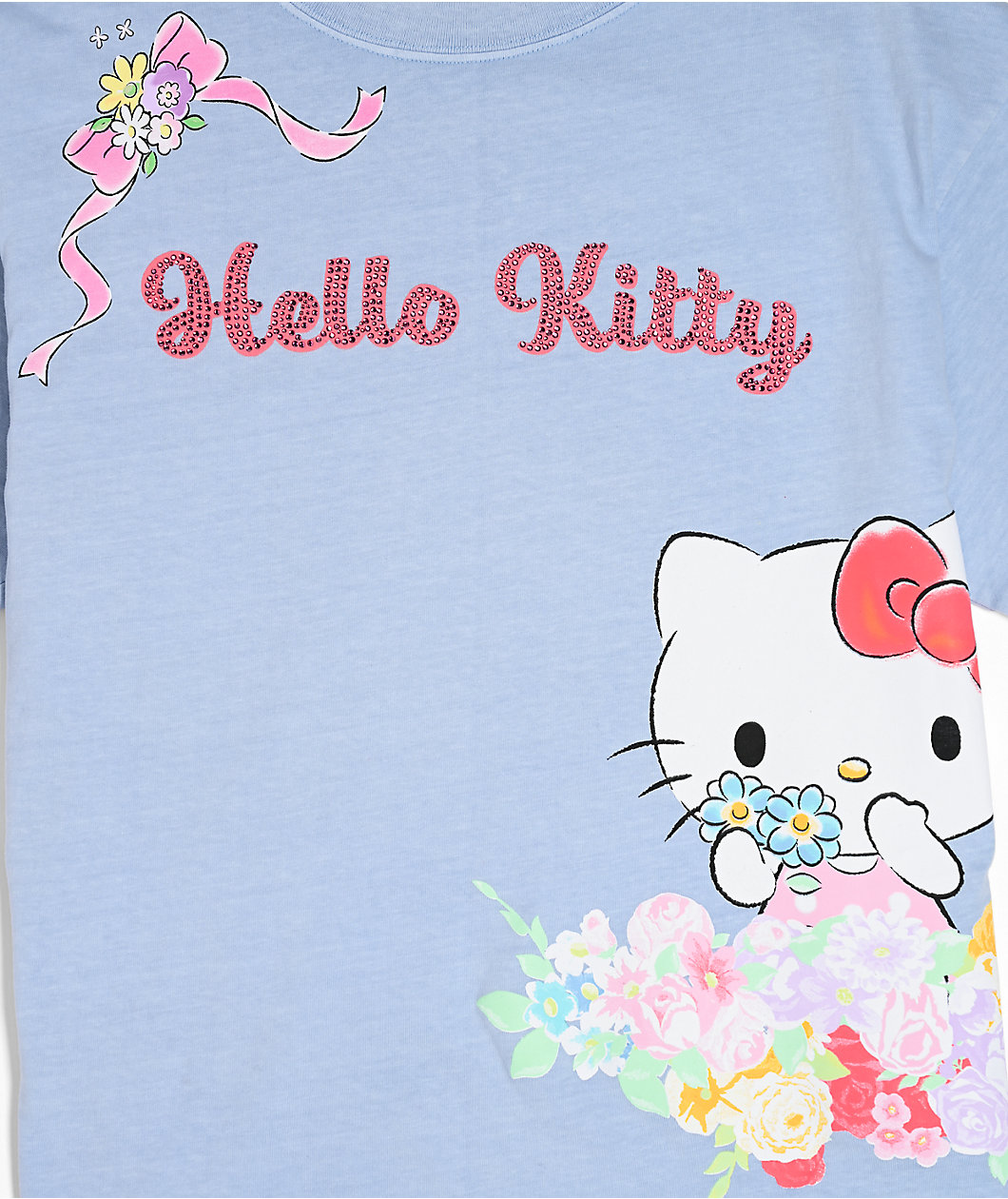 Hello Kitty® and Friends | A.LAB Hello Kitty Pink Ribbon Blue T-Shirt