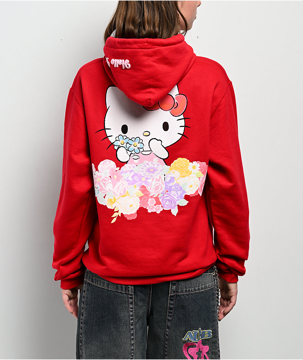Hello Kitty® and Friends | A.LAB Hello Kitty Pink Ribbon Red Hoodie