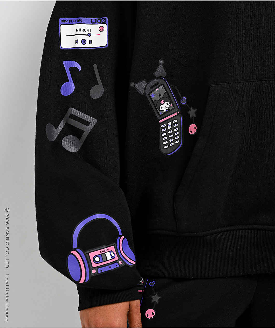 Hello Kitty® and Friends | A.LAB Kuromi™ Punkyfun Black Hoodie