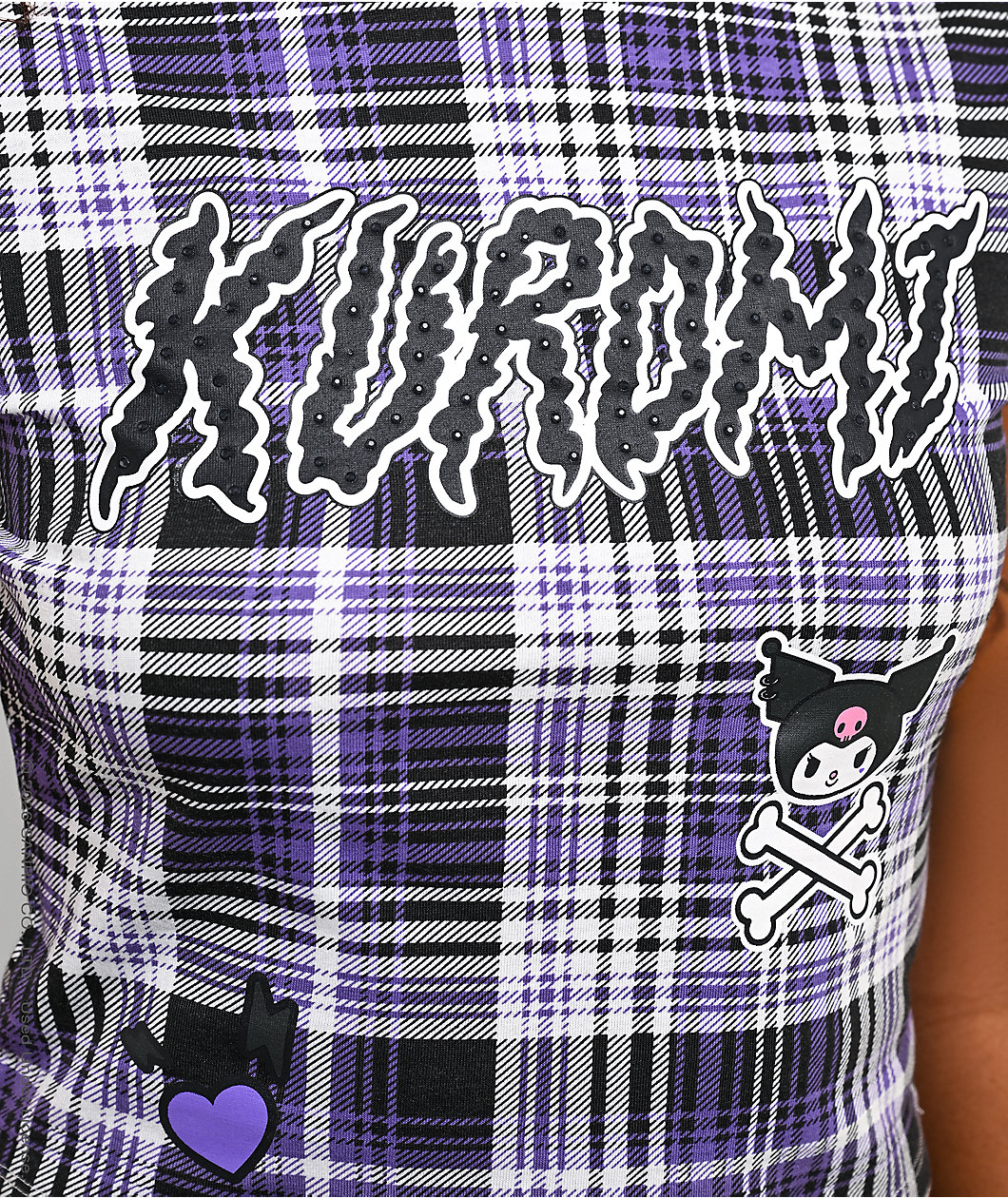 Hello Kitty® and Friends | A.LAB Kuromi™ Punkyfun Purple Plaid Crop T-Shirt
