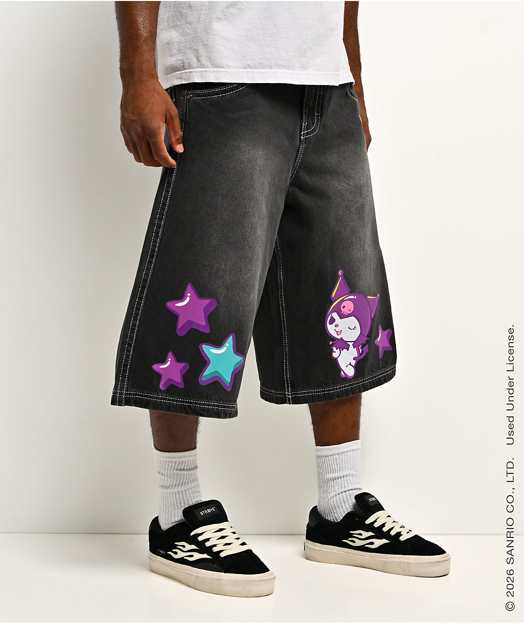 Hello Kitty® and Friends | A.LAB Kuromi™ Tokyo Skate Black Denim Shorts