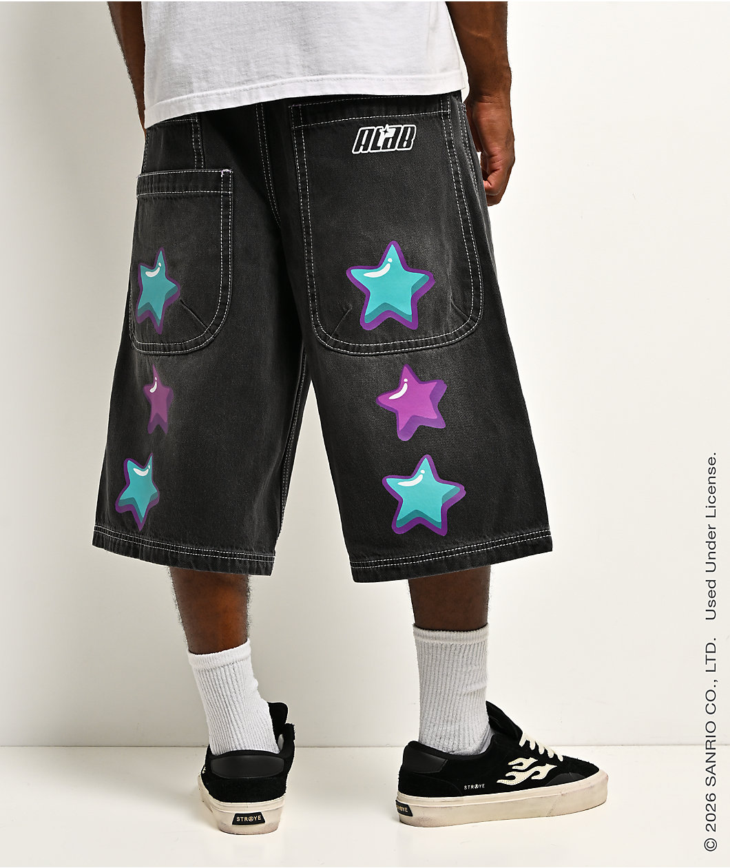 Hello Kitty® and Friends | A.LAB Kuromi™ Tokyo Skate Black Denim Shorts