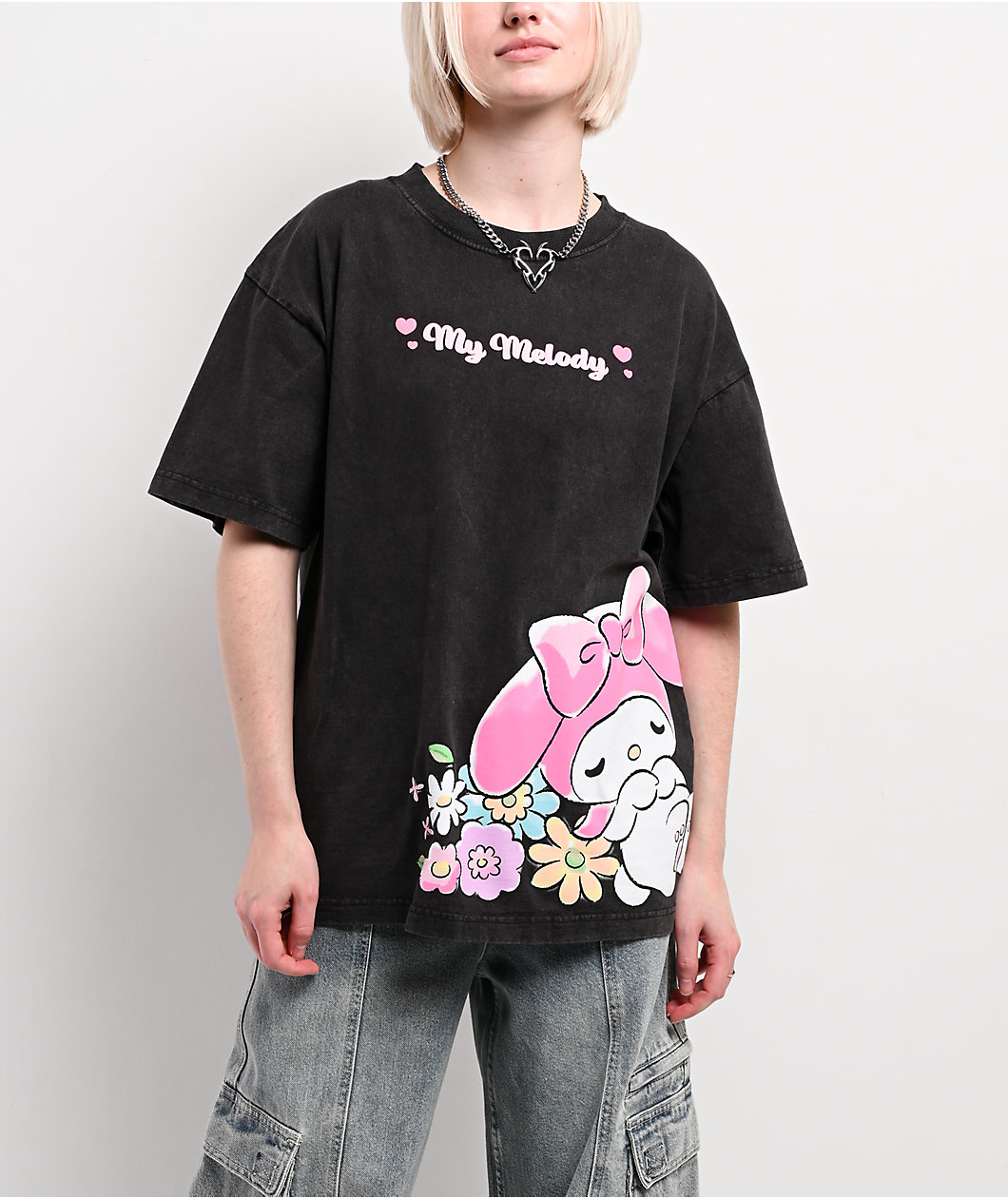 Hello Kitty® and Friends | A.LAB My Melody™ Pink Ribbon Black T-Shirt