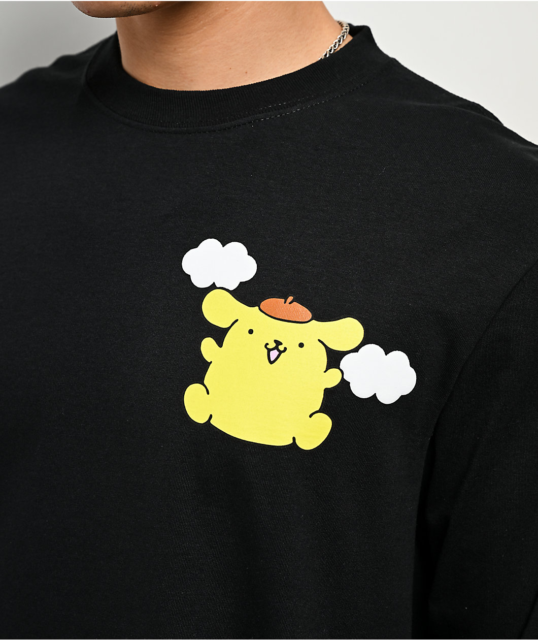 Hello Kitty® and Friends | A.LAB Pompompurin™ Over The Rainbow Black Long Sleeve T-Shirt