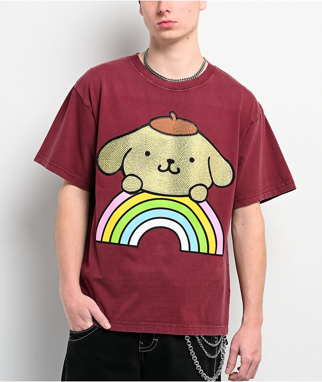 Hello Kitty® and Friends | A.LAB Pompompurin™ Over The Rainbow Brown T-Shirt