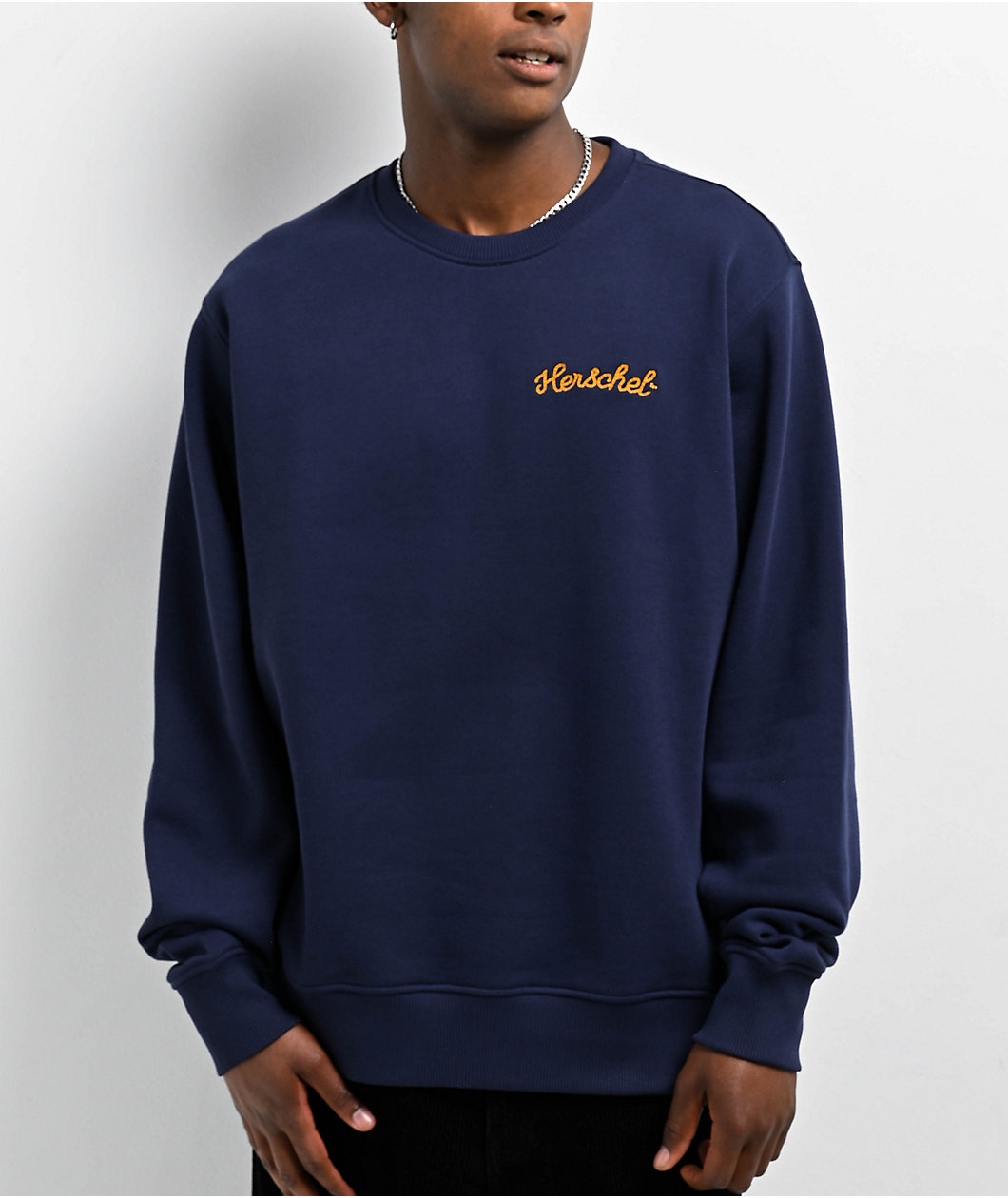 Herschel Supply Co. Chain Stitched Navy Crewneck Sweatshirt