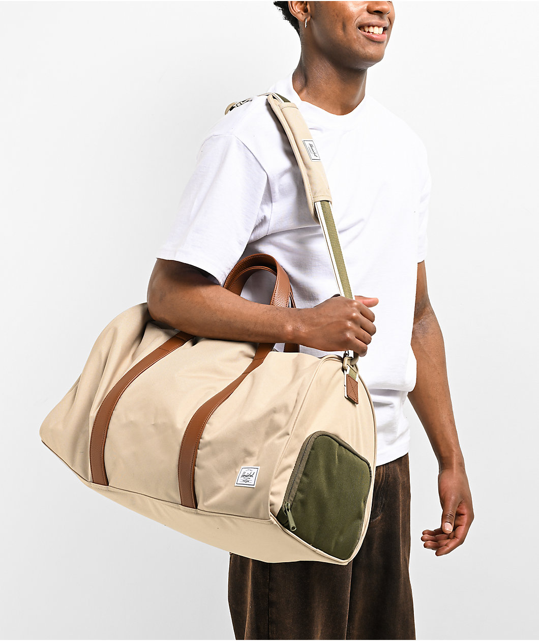 Herschel Supply Co. Novel Twill & Ivy Green Duffle Bag