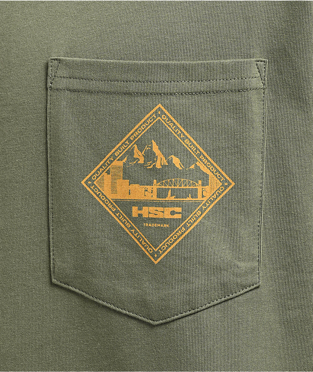 Herschel Supply Co. Skyline Olive Green Pocket T-Shirt