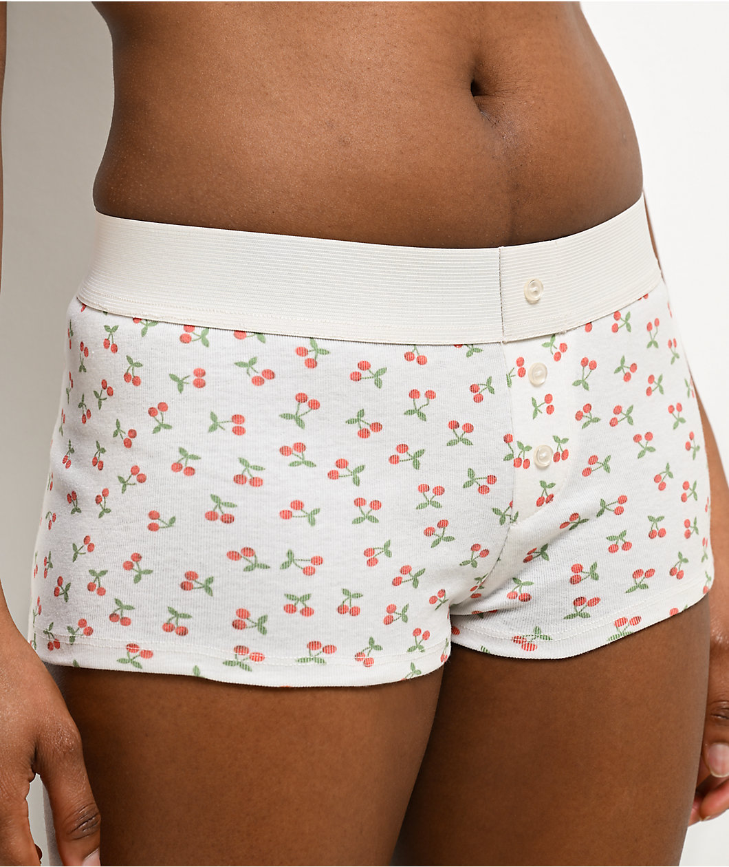 Hesperus Cherry Red & Cream Boyshort Underwear