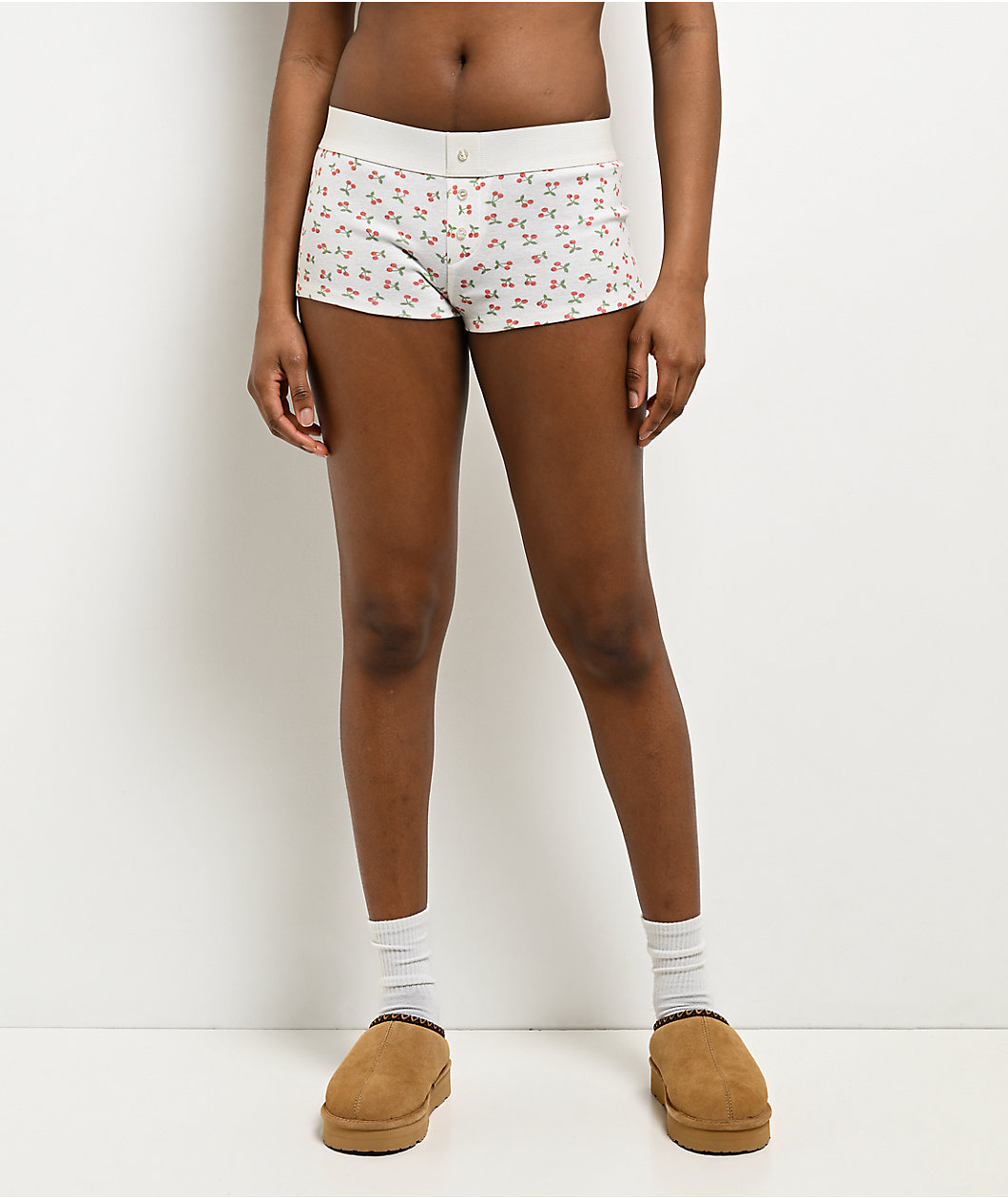 Hesperus Cherry Red & Cream Boyshort Underwear