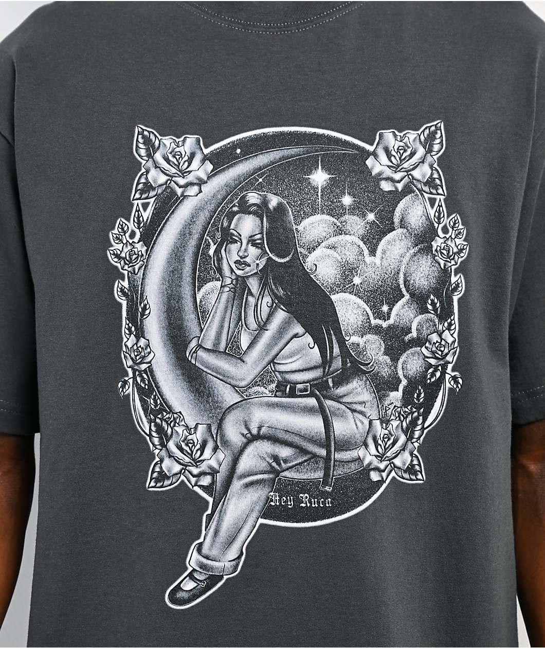 Hey Ruca Over The Moon Charcoal T-Shirt