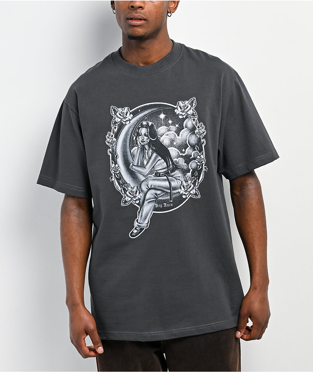 Hey Ruca Over The Moon Charcoal T-Shirt
