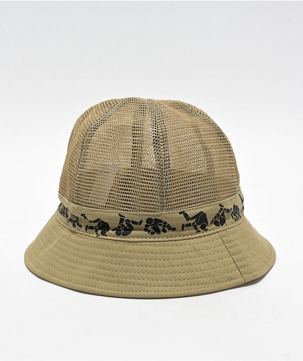 Hockey Fall Guy Beige Mesh Bucket Hat