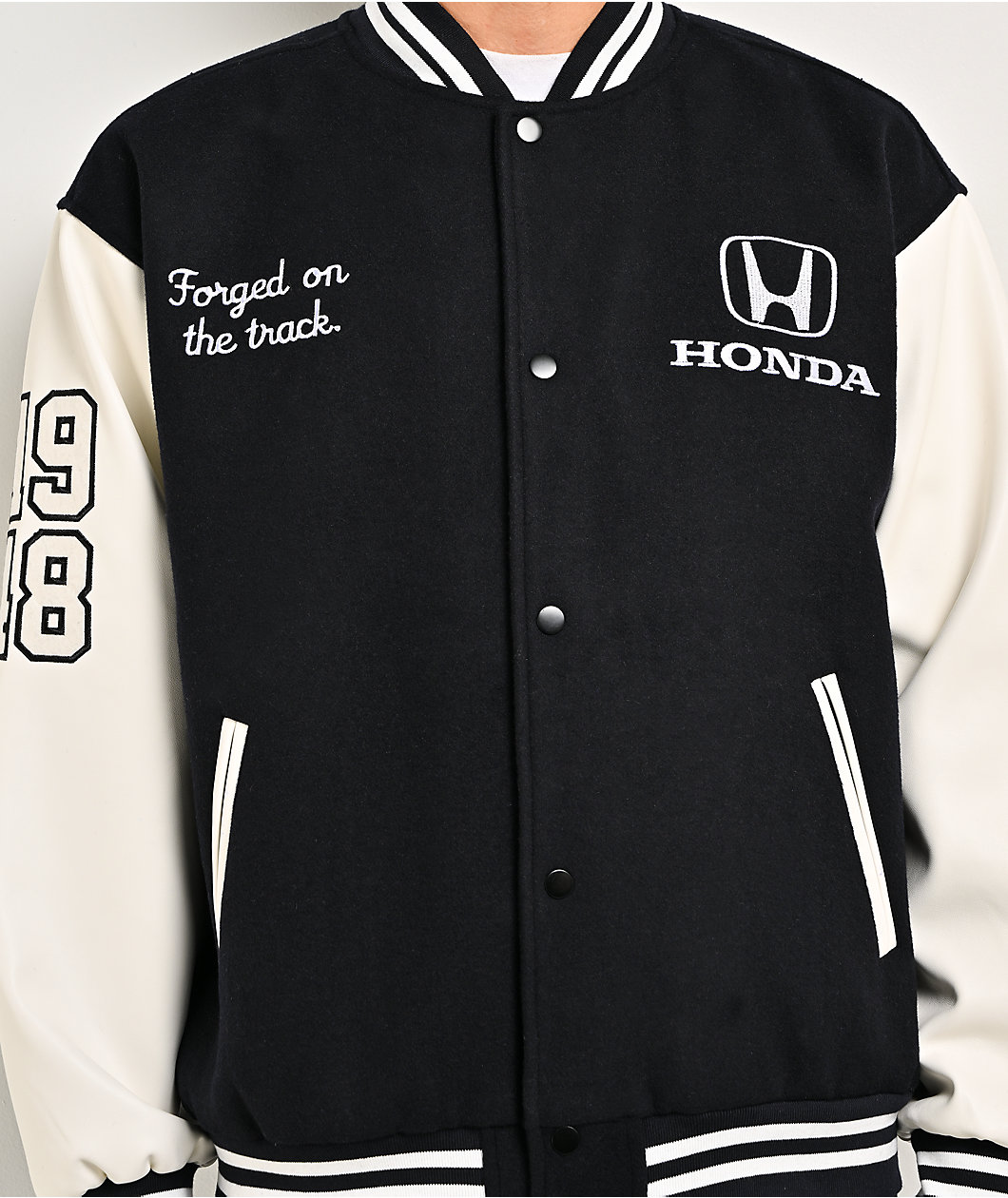 Honda Breed Navy & White Varsity Jacket