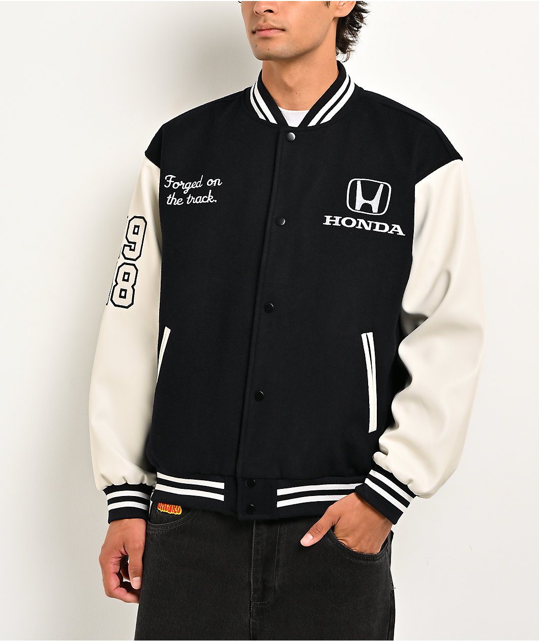 Honda Breed Navy & White Varsity Jacket