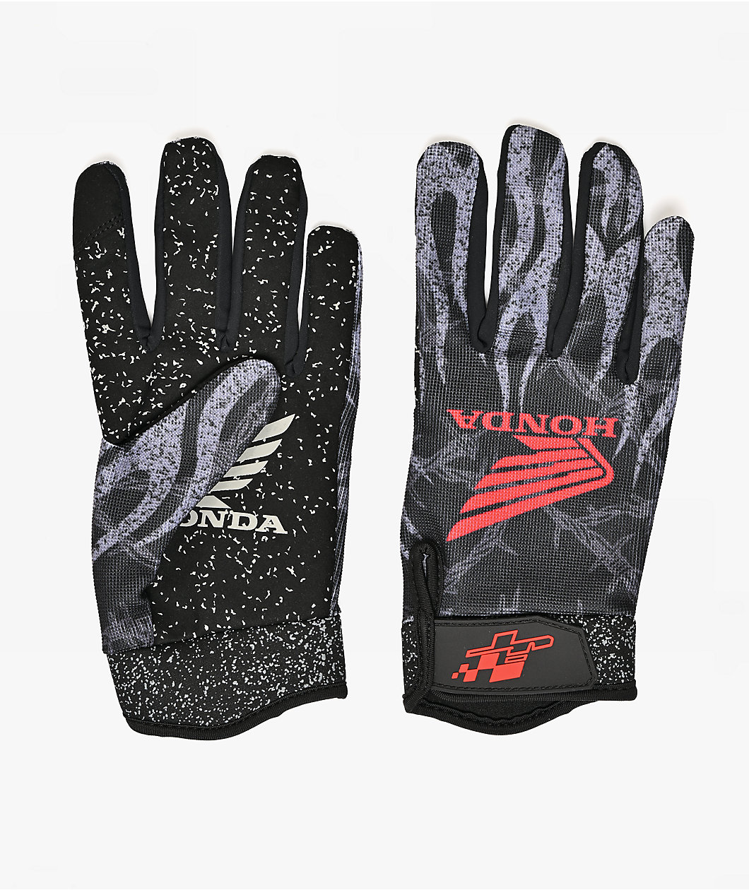 Honda x JT Racing Flames Grey Racing Gloves