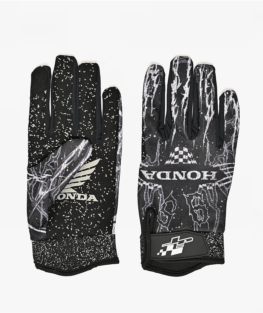 Honda x JT Racing Splatter Black Racing Gloves