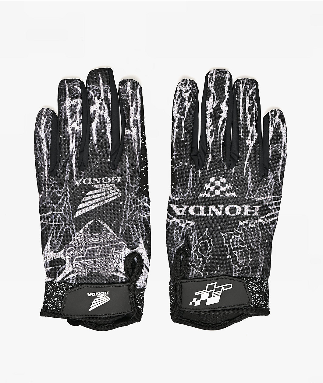 Honda x JT Racing Splatter Black Racing Gloves