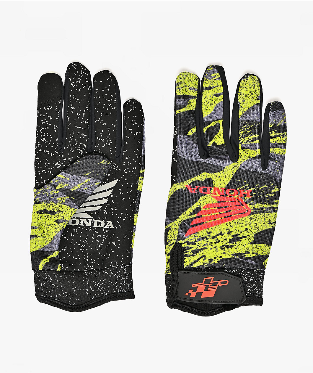 Honda x JT Racing Splatter Green Racing Gloves