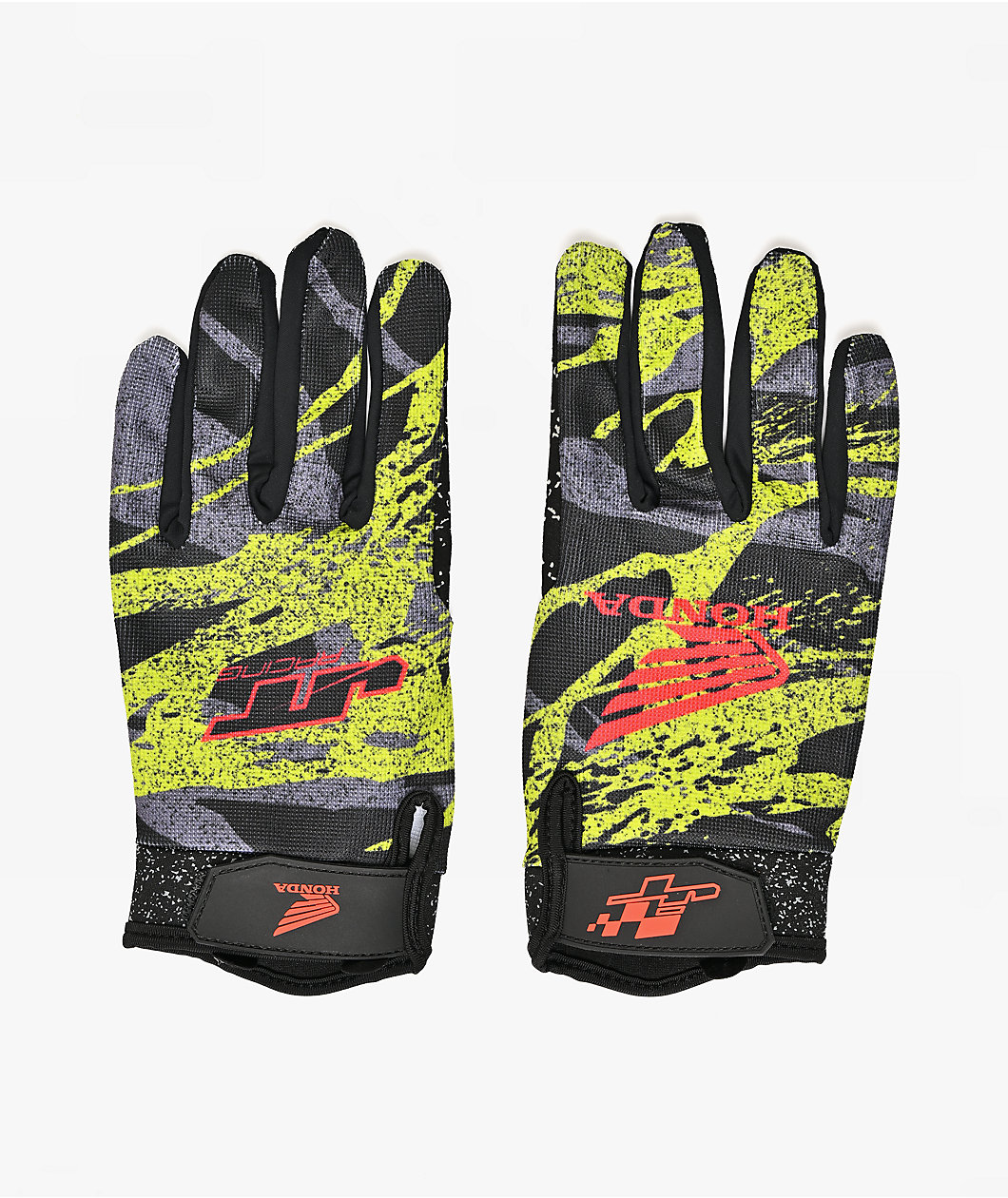 Honda x JT Racing Splatter Green Racing Gloves