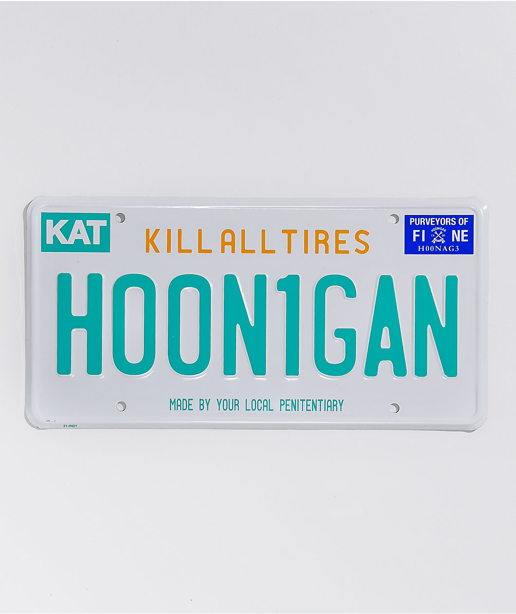 Hoonigan Florida White License Plate