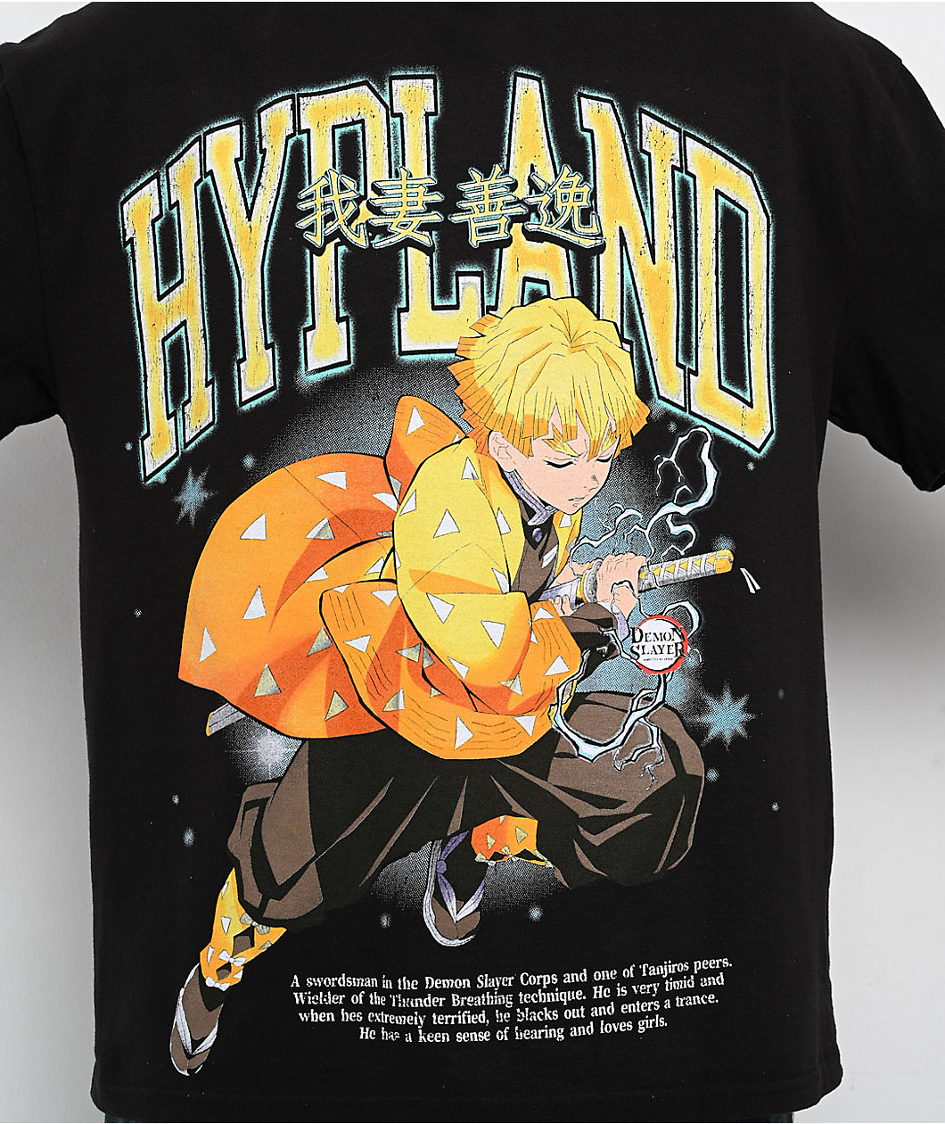 Hypland x Demon Slayer Thunder Clap Zenitsu Black T-Shirt