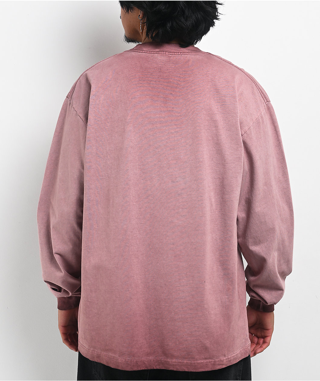ITA Blush Red Oil Wash Long Sleeve T-Shirt