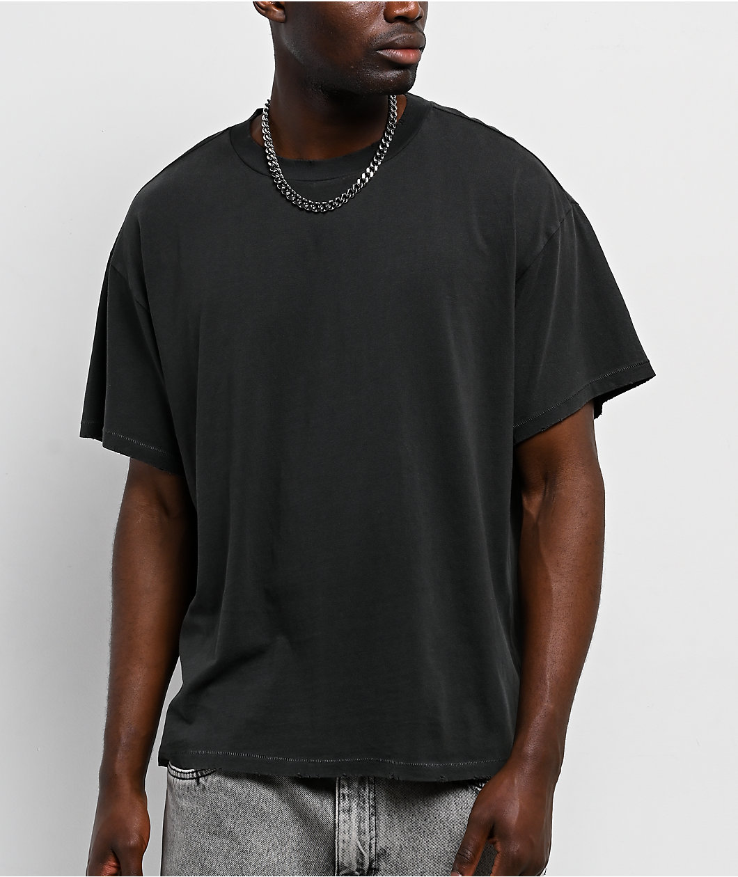 ITA Eon Distressed Black Wash T-Shirt